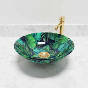 Leaf Design Metal Table Top Wash Basin High Quality <b>Bathroom</b> Vessel <b>Sink</b> Decorative Countertop <b>Bowl</b> Factory Supplier Exporter - Product Image 2