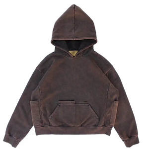 Sweat à capuche vierge avec logo personnalisé pour hommes, pull oversize à épaules tombantes, sweat à capuche thermique en éponge française lourd pour hommes - Product Image 1