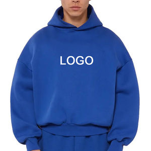 Sweat à capuche court personnalisé en coton épais sweats à capuche en éponge française vierge à épaules tombantes sweats à capuche pour hommes de haute qualité vente en gros - Product Image 1