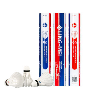 Pelota <span class=keywords><strong>de</strong></span> Bádminton Lingmei 90, Aprobada por la Federación Mundial <span class=keywords><strong>de</strong></span> Bádminton, Fabricada con Plumas <span class=keywords><strong>de</strong></span> Ganso TOP y Núcleo <span class=keywords><strong>de</strong></span> <span class=keywords><strong>Corcho</strong></span> - Product Image 1