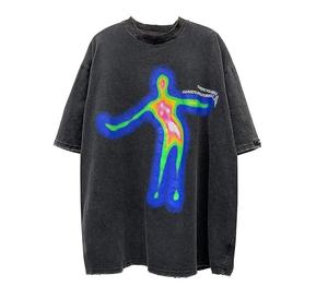 Venta al por mayor de camisetas con logotipo personalizado para mujer, camisetas informales de algodón OEM para el verano, moda callejera - Product Image 1