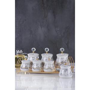 Acar 11671 Master porcellana magica Set 7 pezzi di spezie con supporto