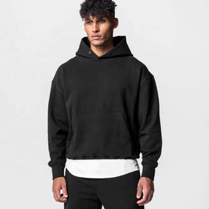 Conjunto deportivo de hombre de estilo nuevo y personalizado, de alta calidad, en tela de algodón, con hombros caídos y estampado digital. - Product Image 6