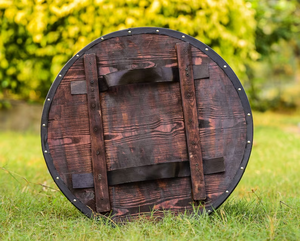 Armadura Escudo vikingo personalizado Escudo medieval Tallado Regalo vikingo Decoración de pared Escudo redondo vikingo Brazo por Calvin Handicraft - Product Image 4