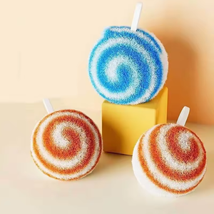 HOLAMOPA Éponge à récurer anti-rayures pour salle de bain, en maille plastique bleue et blanche, pour le nettoyage des baignoires, des carreaux et du verre - Product Image 2