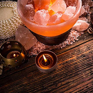 Bol à sel de l'Himalaya, lampe en sel rose naturel, bol décoratif fait à la main, éclairage de table, lumière chaude, décoration intérieure, lampe de nuit - Product Image 6