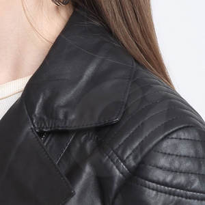 เสื้อแจ็คเก็ตหนังวัวแท้สำหรับผู้หญิง ฤดูหนาว ระบายอากาศได้ดี กันน้ำ กันลม เป็นมิตรกับสิ่งแวดล้อม สีพื้น ซิป ผลิตภัณฑ์สำเร็จรูป - Product Image 5