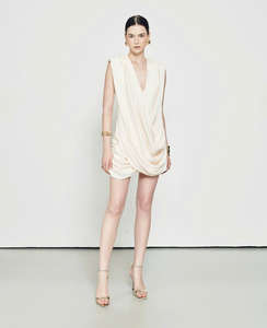 Ethereal Nude Sequin Cami Gown Paired with a Flowing Silk Organza <b>Maxi</b> <b>Skirt</b> Crafted in Vietnam - Product Image 1