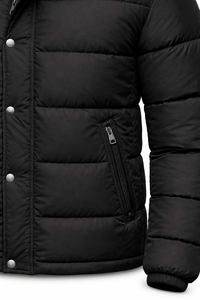 Chaqueta Acolchada Negra Personalizada, Nueva Chaqueta Acolchada de Plumón, Chaqueta Cálida de Invierno Personalizada, Chaqueta Acolchada de Talla Grande al por Mayor - Product Image 4