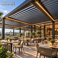 Pergola motorisée d'extérieur en aluminium avec stores orientables pour café, bistrot, jardin, salle à manger et terrasse commerciale