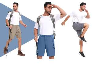 Pantalones Cortos Cargo de Senderismo para Hombre con 6 Bolsillos, Elásticos, Ligeros, Gruesos, Personalizados, para Viajes y Pesca - Product Image 6