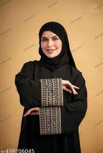 Abayas élégantes et modestes brodées à la main pour femmes, robes traditionnelles formelles de Dubaï, tissu respirant - Product Image 2