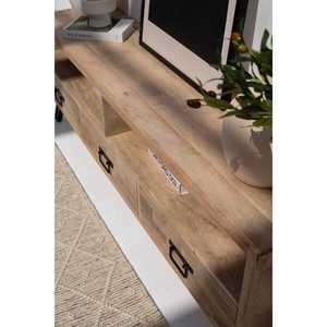 Unidad de TV moderna Ryla de madera de 3 cajones para dormitorio, comedor o uso en hoteles - Product Image 4