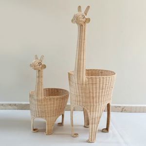 Giraffe <b>lidded</b> container <b>basket</b> rattan hamper bin <b>baskets</b> kids bedroom accessories & organization - Product Image 2