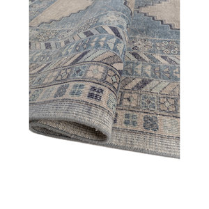 Tapis en laine noué à la main Erbe grande surface bleu PKWL-7010 motif géométrique losange pour la maison, le salon, le couloir, design rectangulaire pour adolescents - Product Image 2