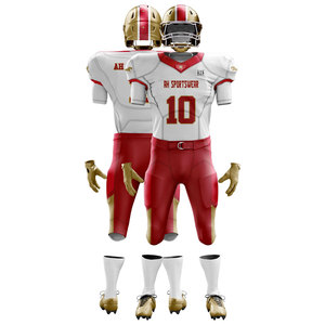 Uniformes personnalisables de football américain pour hommes uniformes confortables de football américain imprimés solides à séchage rapide grande taille - Product Image 6