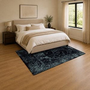 Tapis de salon en chenille antidérapant, motif design noir charbon, imprimé numériquement, lavable en machine, vente en gros RUGS DEPOT LXDP-0973 - Product Image 3