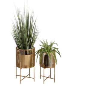Macetero de Diseño Antiguo para Decoración del Hogar Moderno con Soporte Alto de Metal Negro para Plantas de Interior en Espacios de Vida y Trabajo Modernos - Product Image 4