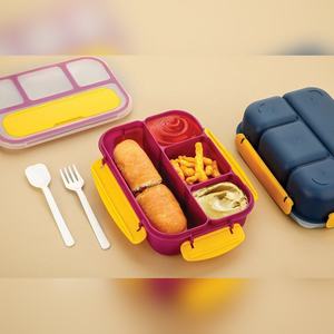 1200ml Rectangular Bento Lunch Box 4 Lock Clips Leakproof Food Container with Spoon and Fork for School and Office Use - Product Image 6