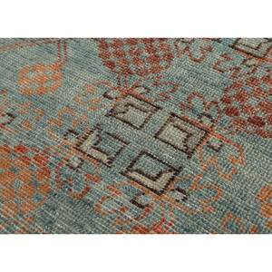 Alfombra de Lana Erbe con Diseño Geométrico Abstracto, Tejida a Mano, Rectangular Azul, para Sala de Estar, Modelo 3D, Hecha a Mano - Product Image 3