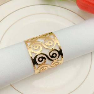 Increíble servilletero de acero inoxidable personalizable ecológico chapado en oro para decoraciones para fiesta de boda diseño moderno de gama alta - Product Image 2