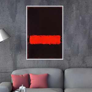 Lienzo impreso inspirado en Mark Rothko: rojo, negro, arte moderno minimalista, lienzo enmarcado en blanco - Product Image 1