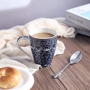 <b>Ceramic</b> <b>Mug</b> Blue and White Porcelain Eco-Friendly with <b>Lid</b> Modern <b>for</b> Hot Beverages Low Price by WORLD CRAFT IMPEX - Product Image 3