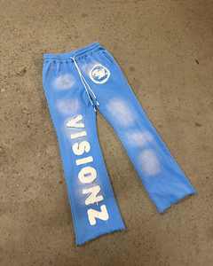 Custom Sweat Jogger Stacked Pants Set Chándales 2 Pc Sweatsuit Desgastado Bordado Sudadera con capucha y pantalones de chándal acampanados Conjuntos - Product Image 5