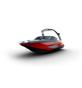 Bateau à moteur rouge, coque en aluminium, bateau de sport nautique, bateau de pêche, bateau de loisirs - Product Image 5