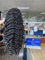 Wig Rambut Keriting Vietnam Burma Terlaris, Ekstensi Rambut Virgin Warna Hitam Alami, Harga Murah dari Pabrik