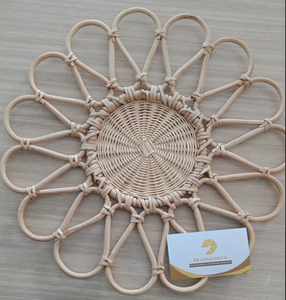 Vietnam Écologique Rotin Assiette Artisan À La Main Rustique Rond Tissé Plateau Léger Cuisine Table Plateau pour Ferme Style - Product Image 1