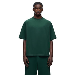 OEM personalizado hombres Dark Indigo camiseta de alta calidad transpirable 100% algodón patrón sólido con Logo estampado gráfico hecho en Pakistán - Product Image 1