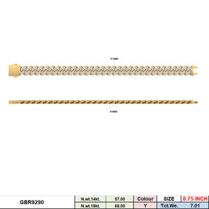 14K <b>Gold</b> Rhodium Plated Miami Cuban Link <b>Bracelet</b> with Lab Grown CVD Diamonds Iced Out Design for Women's Statement Fine Jewelry - Product Image 4