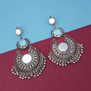 Tip Top Fashions Fine Dangle Boucles d'oreilles Argent Plaqué Miroir Dangler 1314808A Modèle - Product Image 1