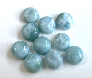 Rond Larimar naturel 4mm à 6mm Cabochon-cabochon rond larimar lâche - Product Image 6