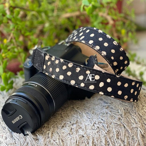 Dây Đeo Máy Ảnh Bán Chạy Dây Đeo Máy Ảnh Bằng Da Lông Thú In Chấm Bi Cổ Điển Điều Chỉnh Được Dây Đeo Vai Cho Cả Nam Và Nữ - Product Image 1