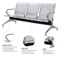 Chaises d'attente en acier inoxydable de 3/4/5 places pour le client en vente directe d'usine pour la réception publique d'un hôpital d'aéroport