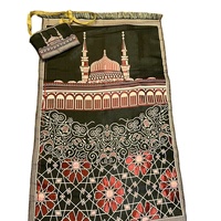 Tapis de prière islamique Royal Sejadah, couleur unie, vert kilim, polyester, fabriqué à la machine, lavable, réversible, à poils plats, MORE