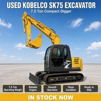 Excavatrice sur chenilles Kobelco SK75-8, 7,5 tonnes, compacte, hydraulique, d'occasion, pour travaux de construction, aménagement paysager et terrassement