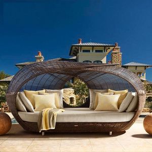 Ensemble de canapés de luxe en aluminium pour patio, mobilier de jardin nid d'oiseau pour complexe hôtelier, canapé lounge pour villa - Product Image 1