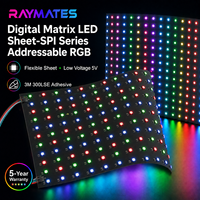 Lámina LED RGB SPI WS2812, Píxeles Direccionables, 256 LED 5050, DC5V, 160x160mm, Ultrafina, Flexible y Plegable para Decoración e Iluminación