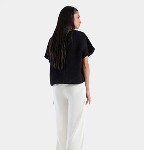 Alta calidad verano en blanco Unisex ancho cuello en V manga corta de gran tamaño hombres algodón botón abajo moda desgaste uso al aire libre comodidad - Product Image 2