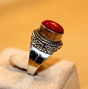Gran oferta, anillo de piedras preciosas de Coral rojo hecho a mano, exquisita BANDA DE PLATA 925 personalizada para fiesta, regalo de joyería de moda para mujer con opción OEM - Product Image 5