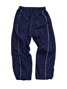 Pantalons de survêtement sportifs à jambes larges pour femmes personnalisés, pantalons parachute amples, pantalons de survêtement en nylon rayé, pantalons rayés teints en uni, décontractés - Product Image 3