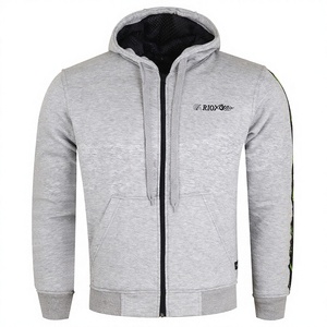 Motorcycle <b>Biker</b> Hooded <b>Jacket</b> Hoodie Sportswear <b>Plus</b> <b>Size</b> Protective CE-approved Armored EN 1621-1 Impact Zones Lined Aramid - Product Image 1