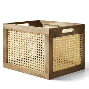 Nouveau Design fait à la main de meilleures maisons et jardins petite caisse de rangement en bois et rotin Poly - Product Image 5