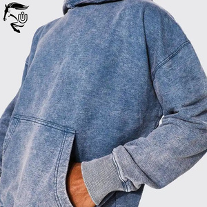 Unbridleds Industry's Luxury Acid Wash Hoodies para hombres 100% algodón Heavyweight Fleece Winter Digital 300g secado rápido transpirable - Product Image 5