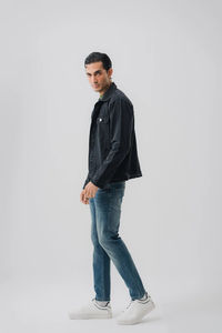 Veste en jean réversible en laine de haute qualité pour hommes vente en gros personnalisée longue veste en jean d'extérieur imperméable fabrication en usine - Product Image 3