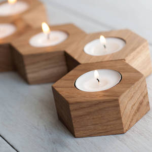 Portavelas de madera grabado Love, vajilla de lujo, producto decorativo para el hogar y la boda, buena calidad - Product Image 5