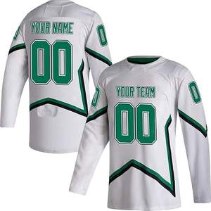 Jersey de hockey sobre hielo unisex, suéter deportivo cosidas con letras y números, ropa de práctica de poliéster 100% ecológica - Product Image 1